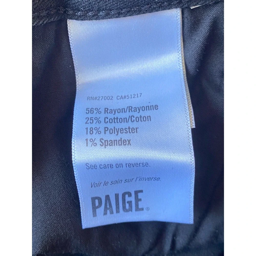PAIGE Black High Rise Cargo Pants Size 32 Slim Straight Utility Crop